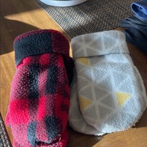 Plaid and Geometric Patterned kids mittens